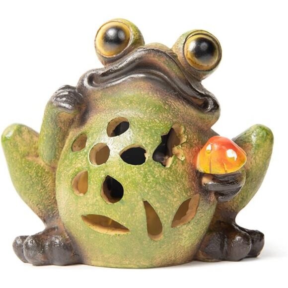 Frog Solar Light for Home and Outdoor Decor, Flickering LED Garden Light - Picture 4 of 6